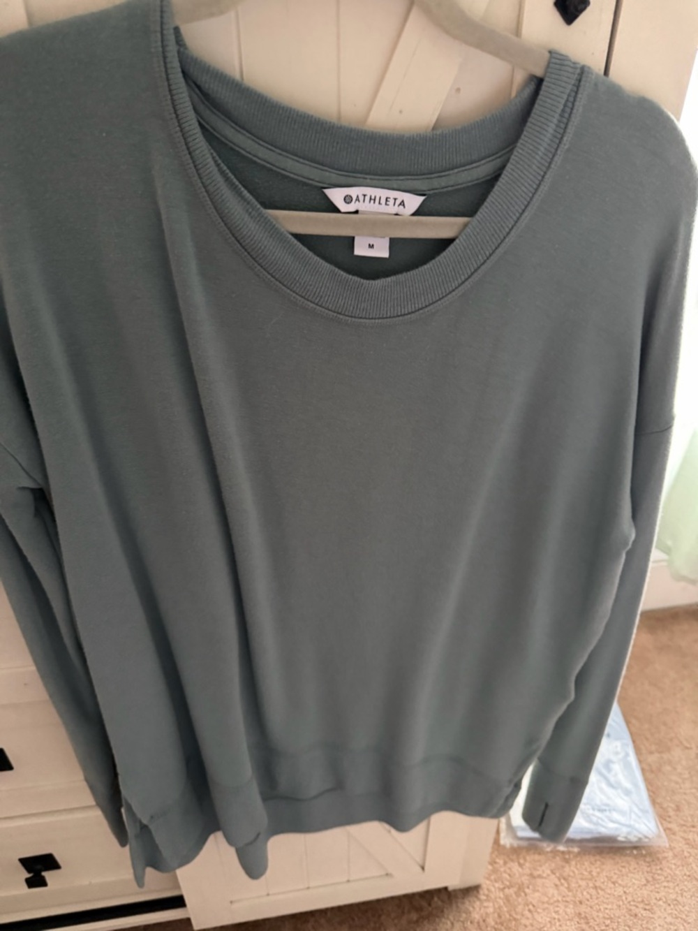 Athleta Women's Green-Blue Crewneck Sweatshirt